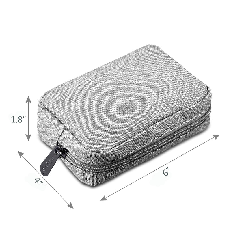 E-Tree 7 inch Canvas Zippered Small Bag, Mini Travel Makeup Carrying Case, Cosmetic Bag, Portable Electronics Accessories Organizer, Tiny Coin Purse Wallet, Little Pouch for Little Items, Grey 6" X 1.8" X 4"