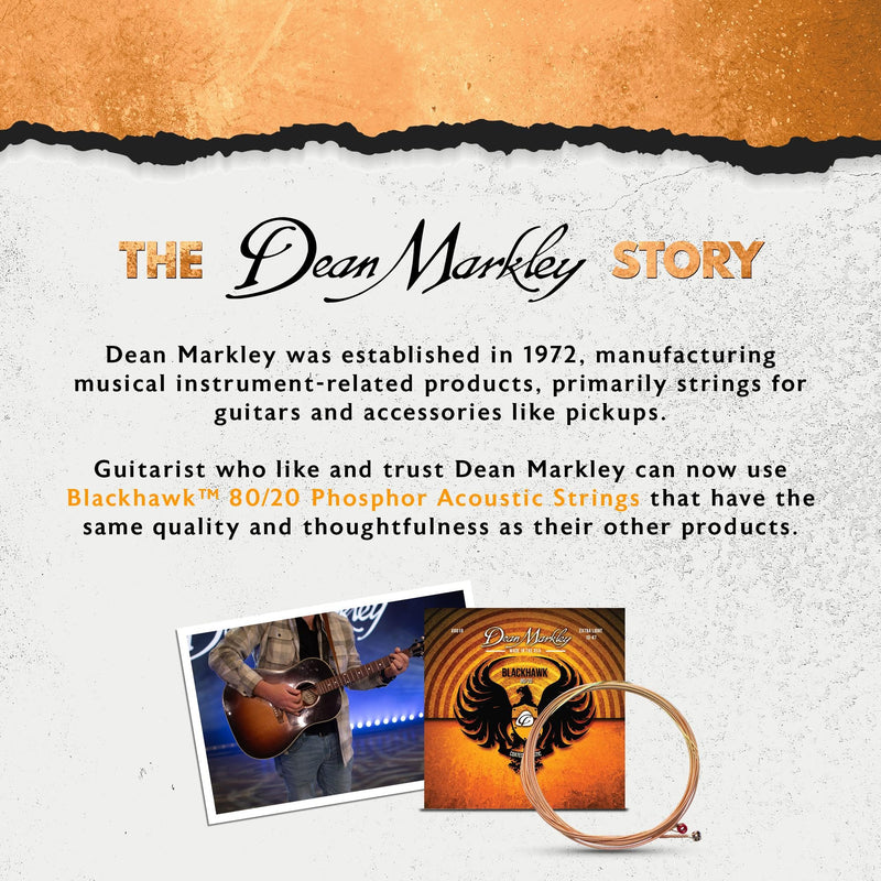 [AUSTRALIA] - Blackhawk 80/20 Guitar Strings Acoustic Bronze, 10-47 Extra Light Guitar Strings Acoustic 6 String Set, Sparking Tone with Warm Rich Sound, Micro Thin Coated Acoustic Guitar Strings, Made in the USA Extra Light -10 - 47 