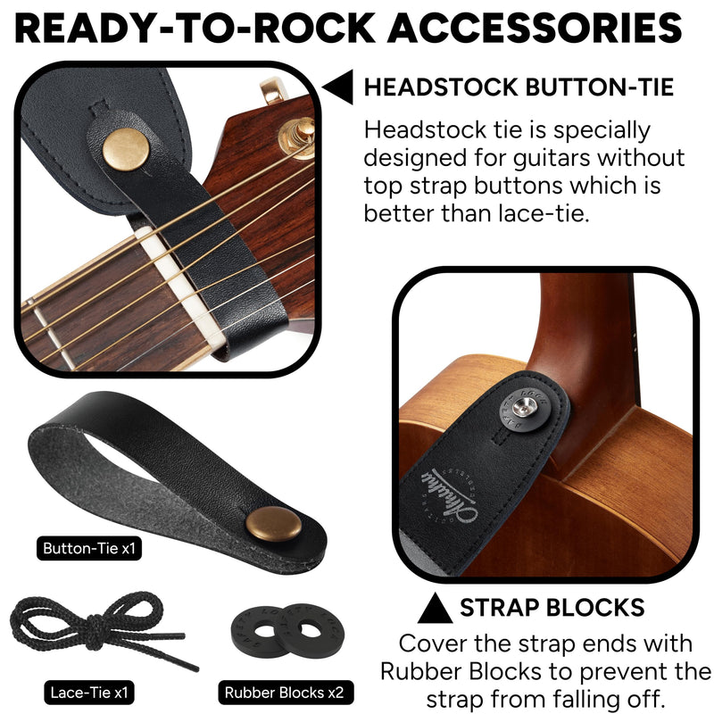 [AUSTRALIA] - Amumu Beige Brown Spades Heart Embroidery Guitar Strap - Vintage Style with Top Grain Cowhide Leather Ends & Pick Pocket - Fits Bass, Electric, Acoustic Guitars 