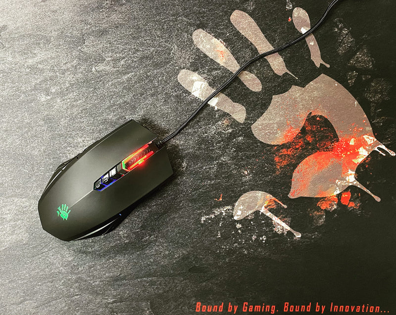 Bloody A70x Optical Gaming Mouse with Light Strike (LK) Switch & Scroll - Fully Programmable and Advance Macros (A70x-MatteBlack) A70x-MatteBlack