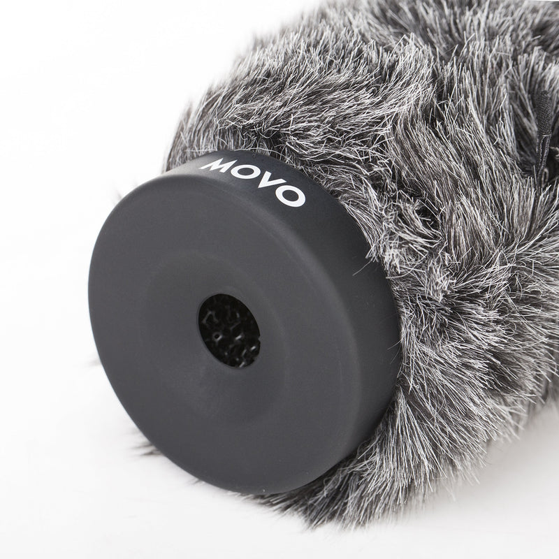 [AUSTRALIA] - Movo WS-G200 Furry Rigid Windscreen for Microphones 18-23mm in Diameter and up to 8.6" (22cm) Long - Dark Gray 7.8" 