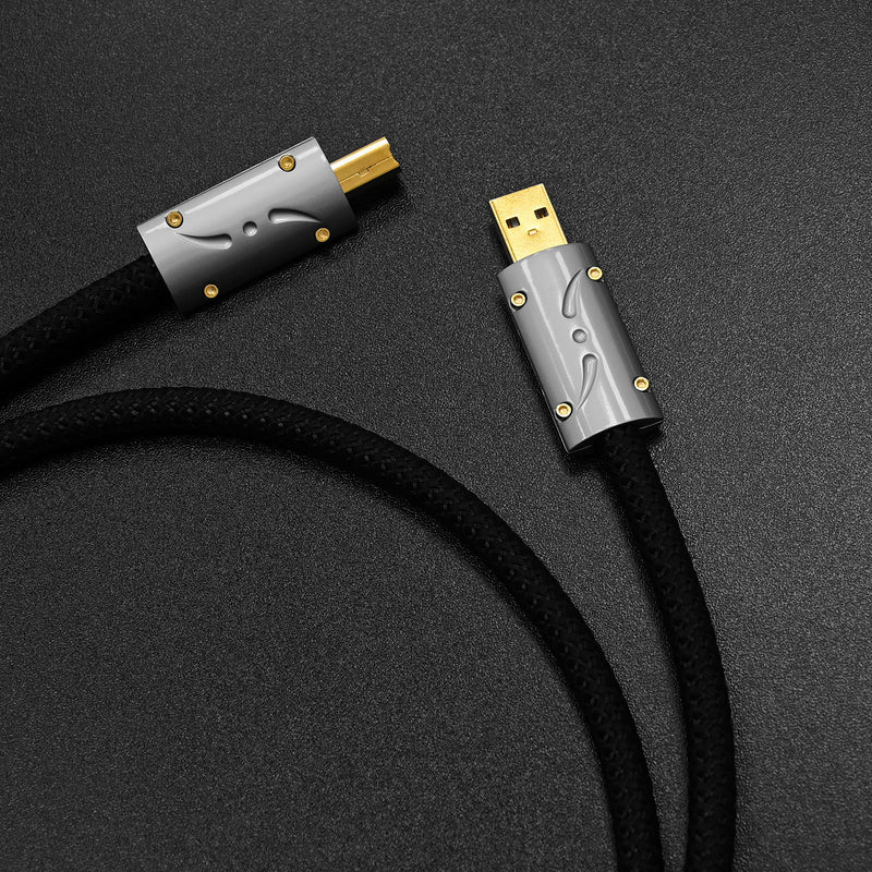 Viborg HiFi USB A to B Cable Silver Plated Copper 4.9FT for Audiophile Audio, DAC, Decoder, Printer, Scanner (UC01) 1.5 m UC01