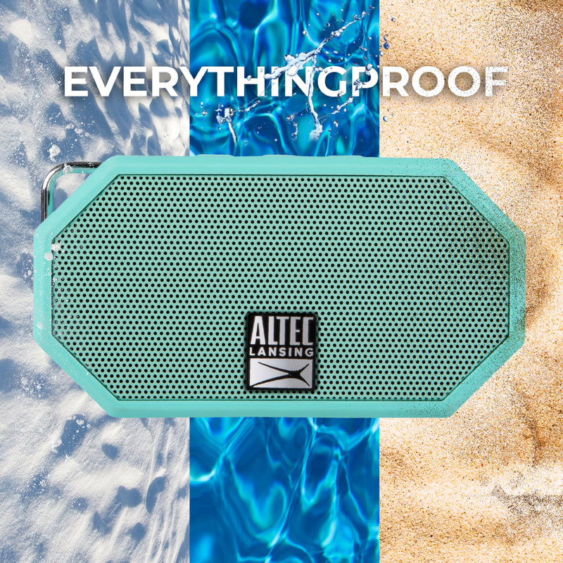 [AUSTRALIA] - Altec Lansing Mini H2O - Waterproof Bluetooth Speaker, IP67 Certified & Floats in Water, Compact & Portable Speaker for Hiking, Camping, Pool, and Beach Mint 
