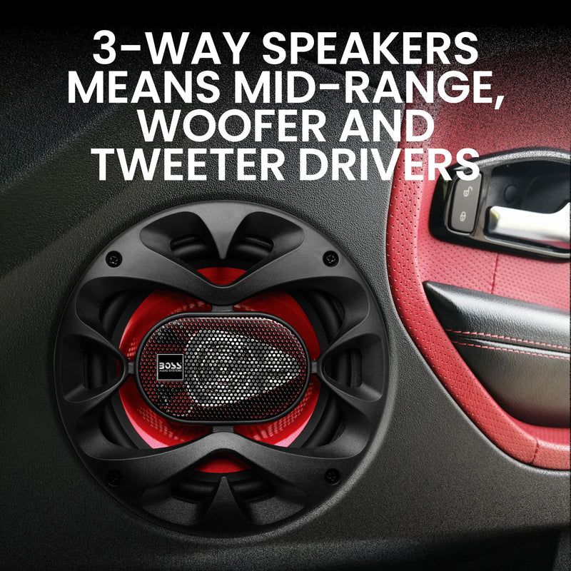 BOSS Audio Systems Car Stereo System - Bluetooth Radio + Two 6.5 Inch Car Speakers