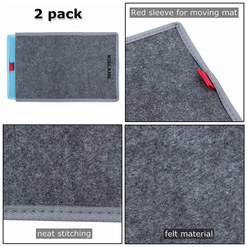 KISLANE 2 Pack Keyboard Mat Compatible with iMac Magic Keyboard, Magic Mouse, Magic Trackpad, 2 Pieces Mini Keyboard Mat for Easy Moving (Grey+Ice Blue) Grey+Ice Blue