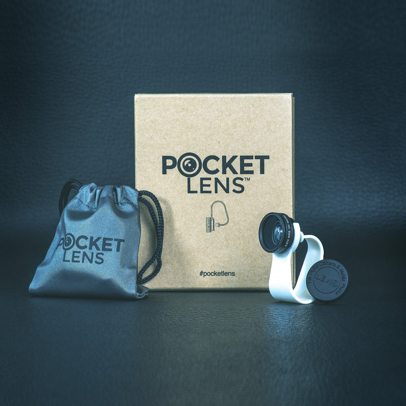 iPhone Camera Lens 2-in-1 by Pocket Lens, Macro and Wideangle Lens, Fits All iPhones, iPads, Samsung, Google Phones, Alternative to Olloclip, Comes with Waterproof Pouch