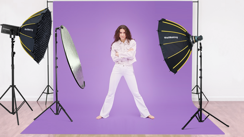 WELLMAKING 43'' Reflector Photography with Tilt Adapter for Studio Outdoor 43 Inch (110cm)