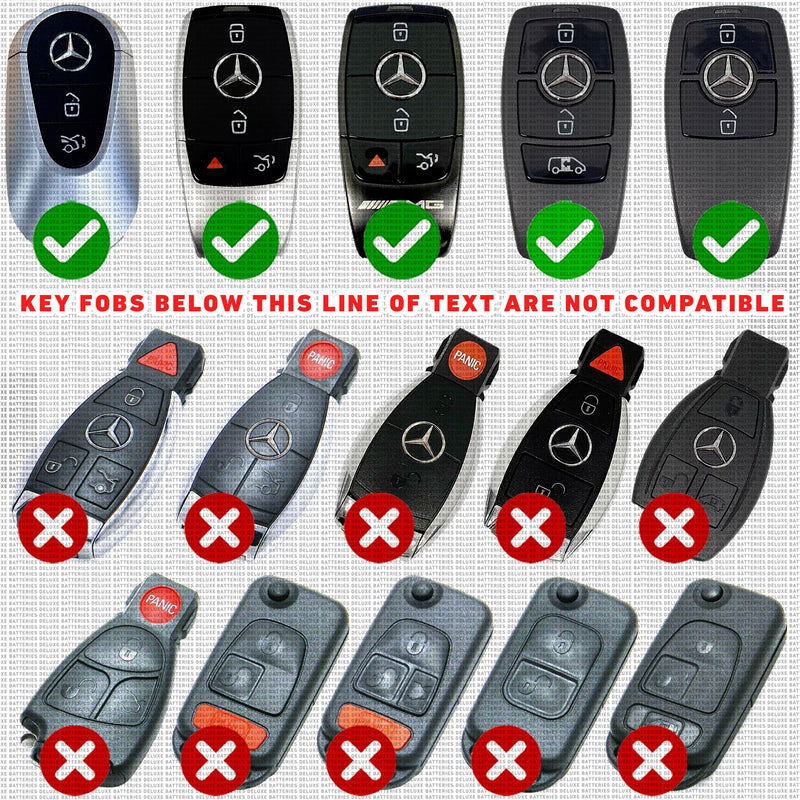 Key Fob Replacement Batteries for Mercedes-Benz CR2032 (GLE Sprinter GLC C-Class GLS GLB E-Class S-Class GLA G-Class A-Class CLA EQS EQE EQB AMG GT) Remote Key (Pack of 2) (Check Fitment Guide)
