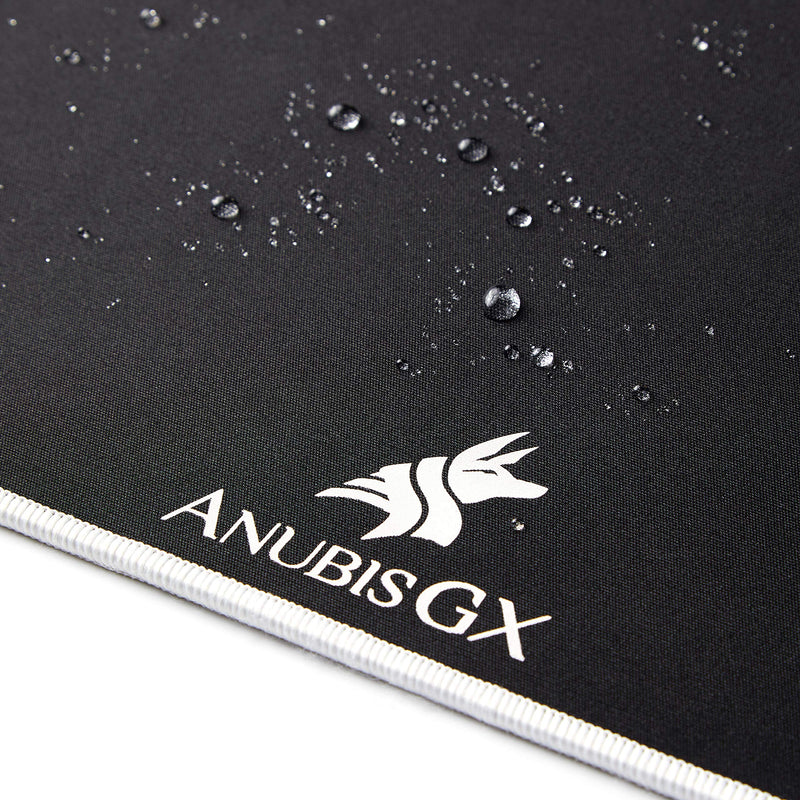 AnubisGX (68 Color/Size Options) Gaming Mouse Pad (Extended: 36x12), White Pad with Light Blue Stitching. Best Premium Waterproof Non RGB Computer Gaming XL Desk Pad Mat, Large Non-Slip Gamer Mousepad Extended (36 x 12) White/Lightblue