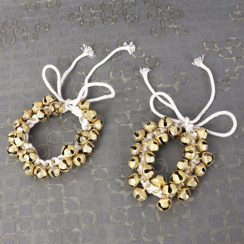 Indian Classical Kathak Ghungroo Pair 16 No. Big Bells Tied with Cotton Cord For Anklet Musical Instrument From India Dance Accessories (25-25) 25-25