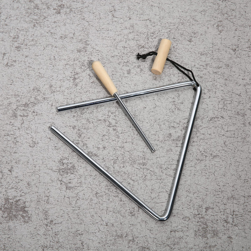 8 Inch Musical Triangle Instrument, Steel Triangle Percussion Bell With Striker 8 INCH