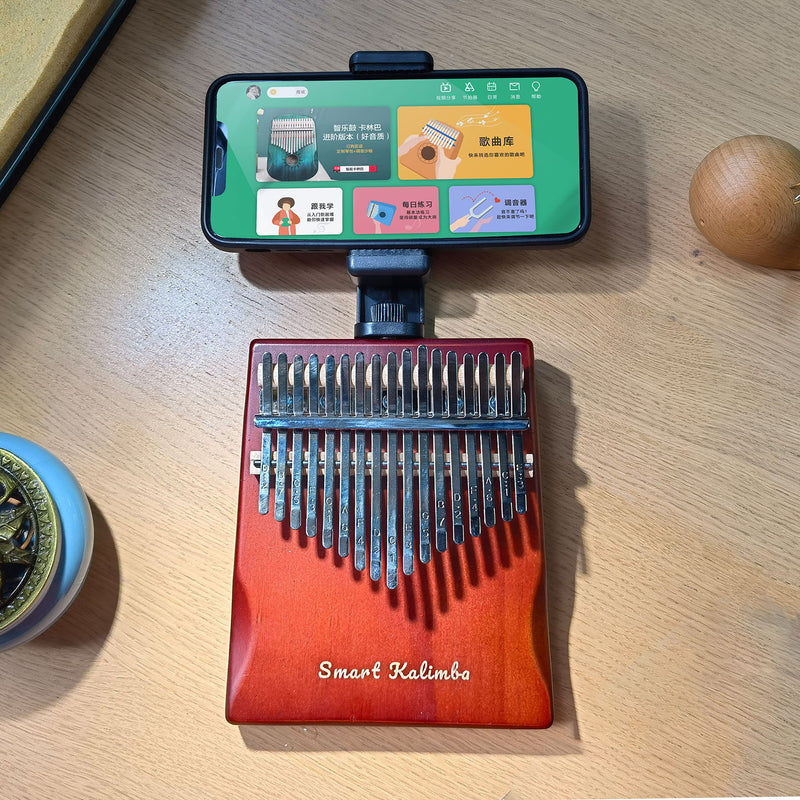 [AUSTRALIA] - Smart Kalimba with APP Tuning Hammer Thumb Piano 17 Keys Portable Finger Easy-to-Learn Musical Instrument Beginner Kids Adult Christmas Gift (Claret Red) Claret Red 