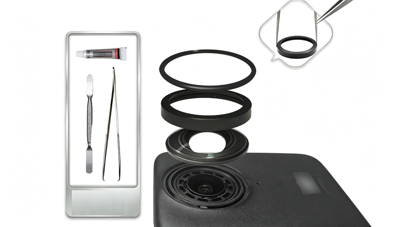 Koulele Camera Lens for DJI Osmo 360 Panoramic Action Camera Black Circular Frame with Protective Glass (2pics Lens+Tools new) 2pics lens+tools new