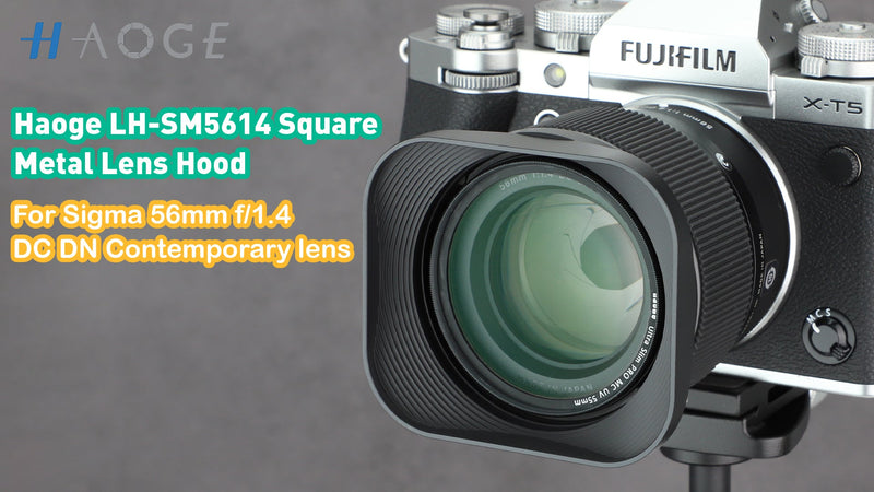 Haoge Bayonet Square Metal Lens Hood for Sigma 56mm F1.4 DC DN Lens LH-SM5614