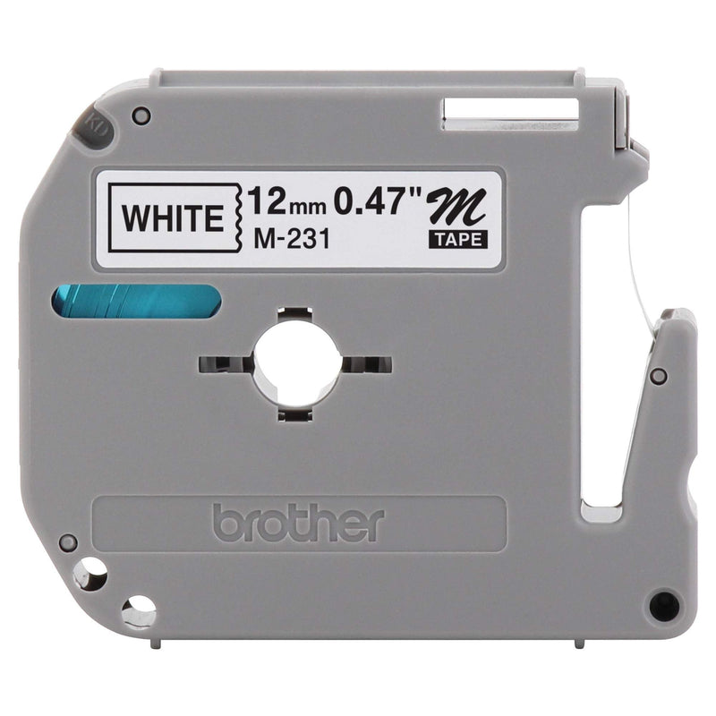 [AUSTRALIA] - Brother Genuine P-touch M-231 Tape, 1/2" (0.47") Standard P-touch Tape, Black on White, for Indoor Use, Water Resistant, 26.2 Feet (8M), Single-Pack 