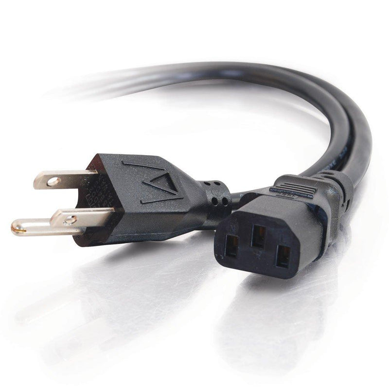 C2G Power Cord, Replacement Power Cable, 3 Pin Connector, For Computers, TVs, Monitors, & More, 18 AWG, Black, 10 Feet (3.04 Meters), Cables to Go 03134 10ft Universal