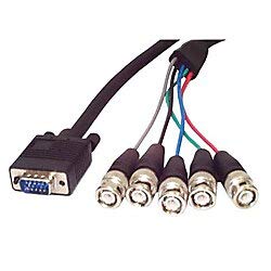 StarTech.com 6 ft. (1.8 m) VGA to BNC Cable - HD15 VGA to 5 BNC - Coaxial High Resolution - Male/Male - BNC Cable - (VGABNC5),Black Male BNC