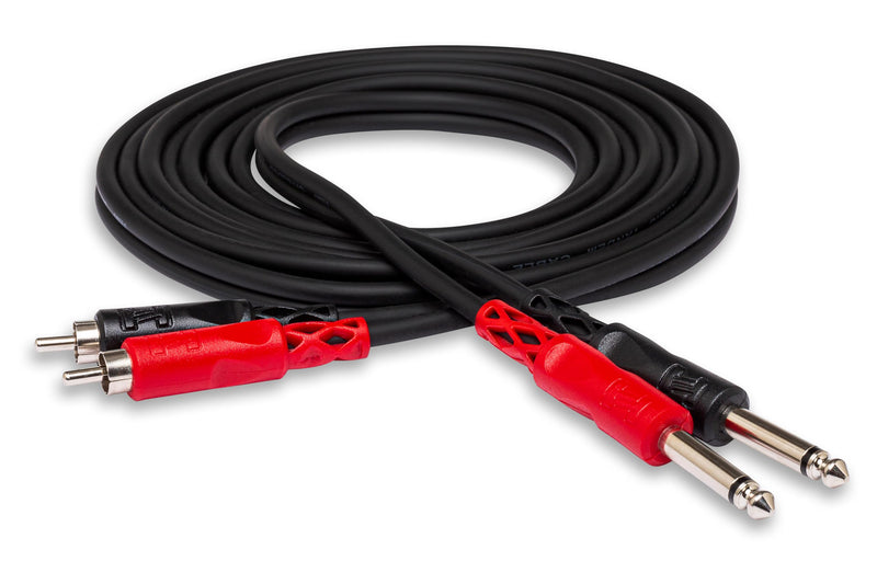 Hosa CPR-204 Stereo Interconnect, Dual 1/4 Inch TS to Dual RCA, 13 Feet 13.1 Feet Single