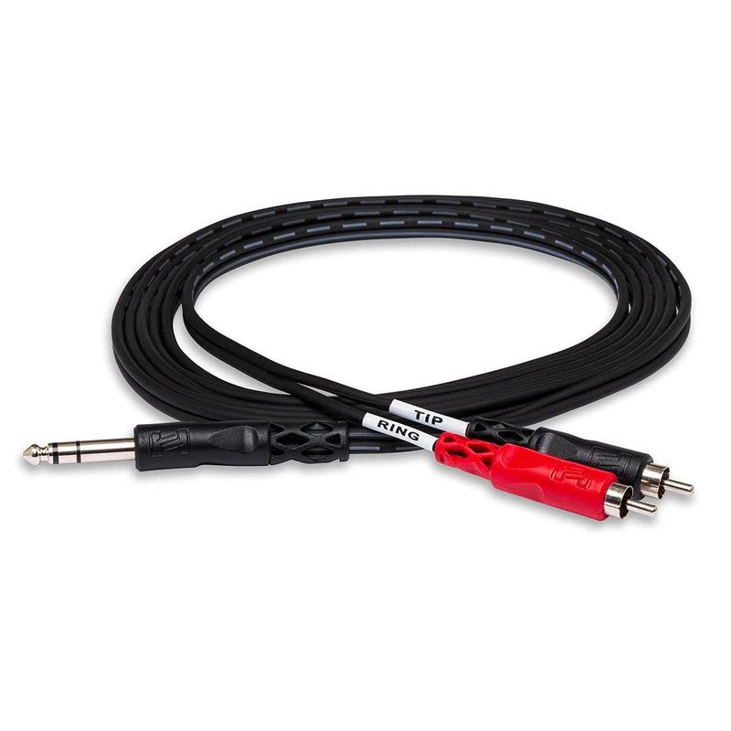 Hosa TRS-203 1/4" TRS to Dual RCA Insert Cable, 3 Meters 9.9 feet