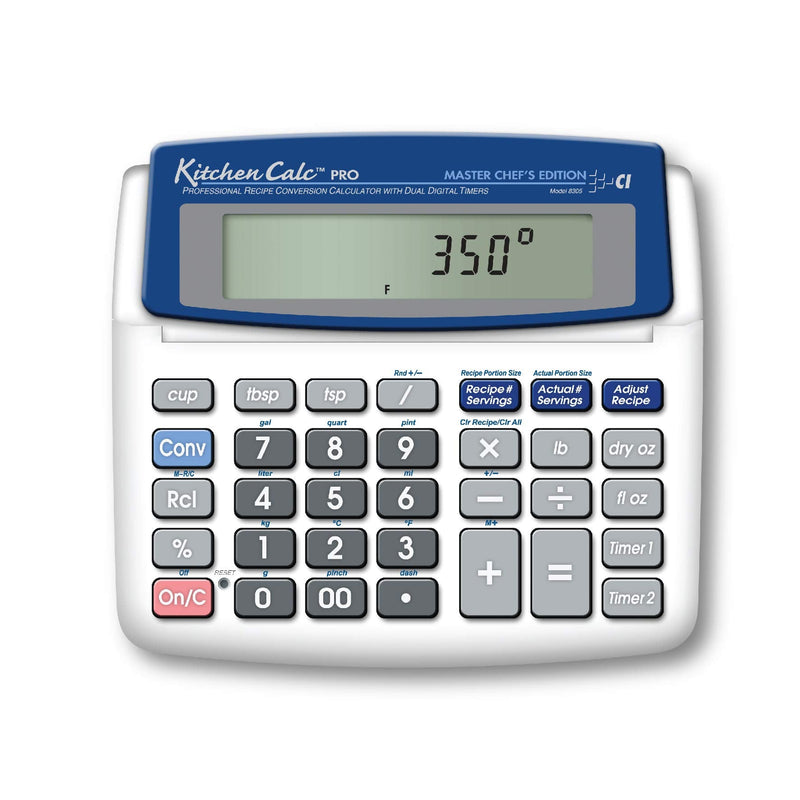Calculated Industries 8305 KitchenCalc PRO Recipe Conversion Calculator | Countertop Culinary Math Calc with 2 Timers for Recipe Scaling, Chefs, Bakers, Brewers, BBQers, Students & Home Cooks