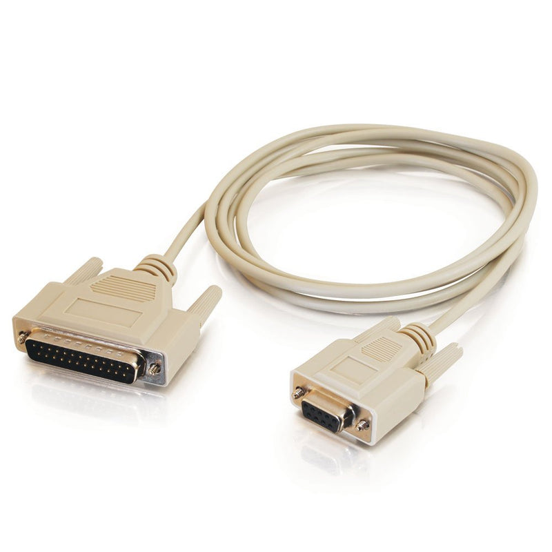 [AUSTRALIA] - C2G/ Cables To Go C2G 03019 DB25 Male to DB9 Female Serial RS232 Null Modem Cable, Beige (6 Feet, 1.82 Meters) 
