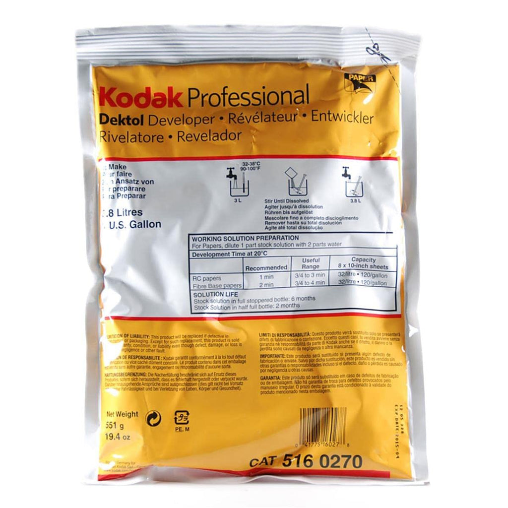 KODAK Dektol Black & White Paper Developer, Powder to Make 1 Gallon.