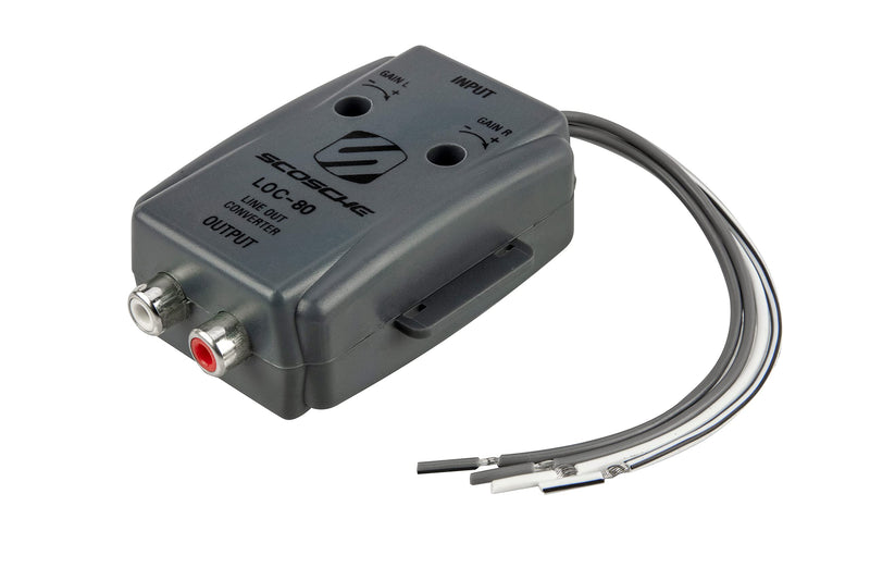 [AUSTRALIA] - Scosche LOC80 Line Output Converter Adjustable Amplifier Add On Module for Car Stereo, 2-Channel Speaker Wire to RCA Adapter 80W, Clear 