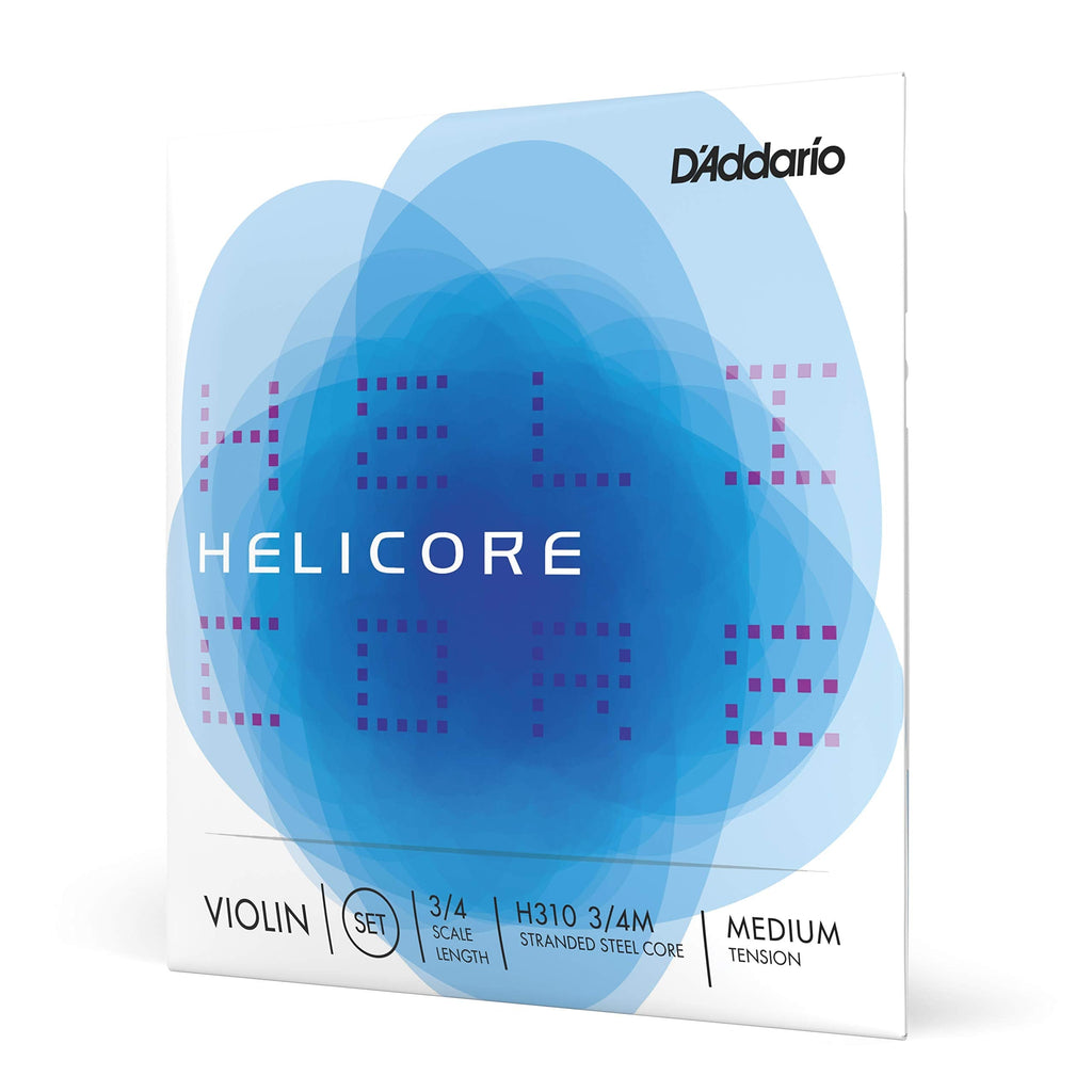 D'Addario Helicore Violin String Set, 1/2 Scale, Medium Tension 3/4 Scale Full Set