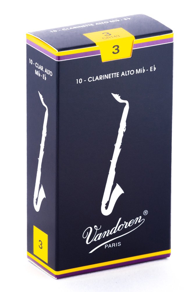 Vandoren CR143 Alto Clarinet Traditional Reeds Strength 3; Box of 10