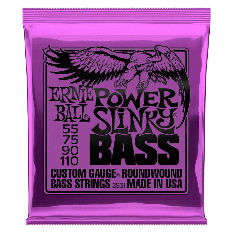 Ernie Ball Power Slinky Nickel Wound Bass Guitar Strings, 55-110 Gauge (P02831) Power (55-110) 4-String
