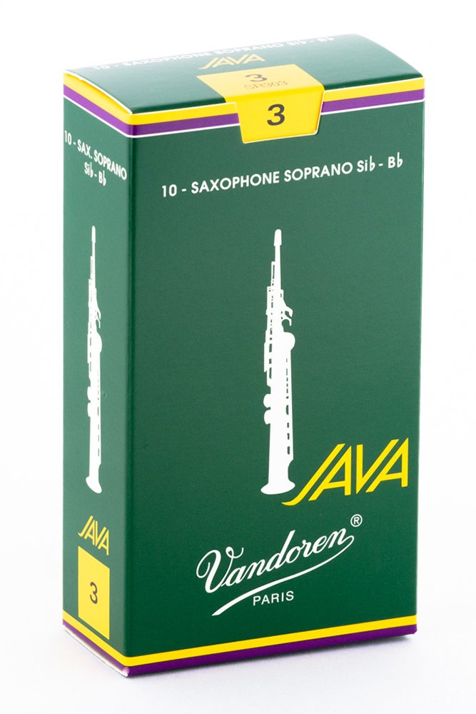 Vandoren SR303 Soprano Sax JAVA Reeds Strength 3; Box of 10