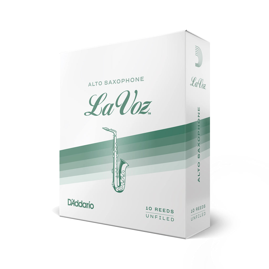 D'Addario La Voz Alto Sax Reeds - Alto Saxophone Reeds - RJC10MD - Unfiled Cut - Medium - 10-Pack