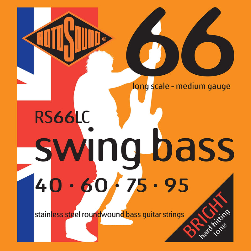 Rotosound RS66LC Swing Bass 66 Stainless Steel Bass Guitar Strings ((40 60 75 95)