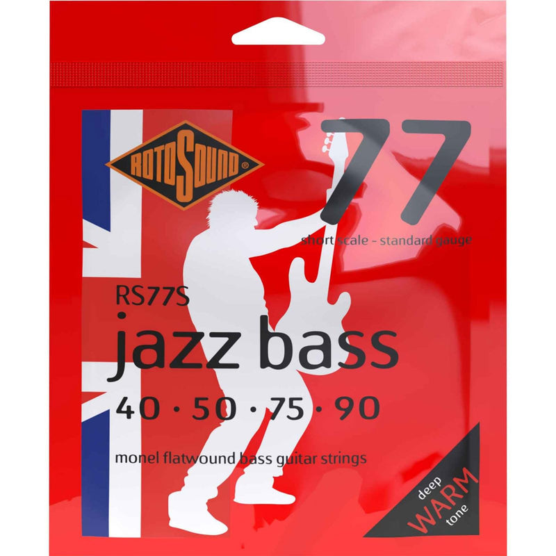 Rotosound RS77S Monel Flatwound Short-Scale Bass Guitar Strings (40 50 75 90) .040-.090 Standard Short Scale