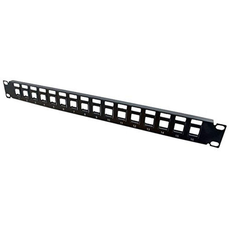 C2G 16-Port Patch Panel - Blank 1U Keystone Panel for Ethernet Cables - Works with Almost Any Snap-in Jack Including Cat6-03858, Black