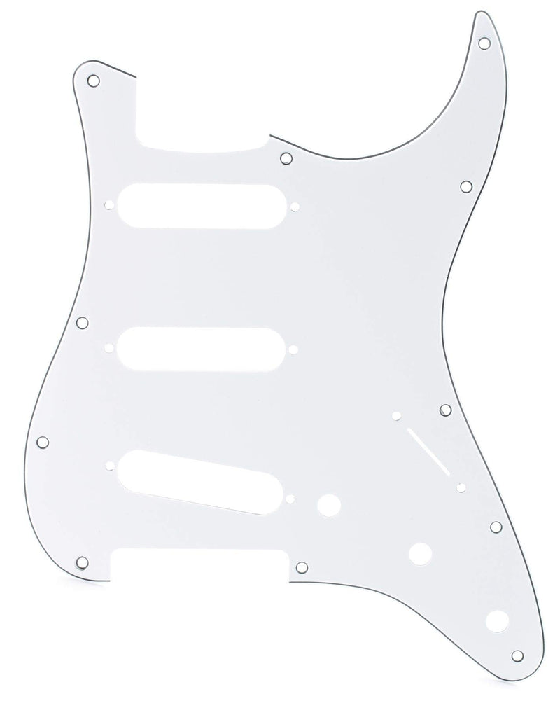 Fender Standard Stratocaster for 3 Single Coil Pickups, 11 Hole, 3-Ply - White Stratocaster - 11 Hole Modern Pickguard