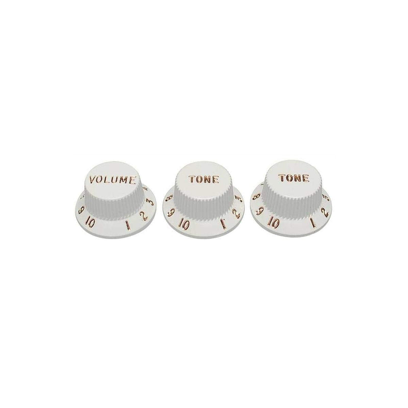 [AUSTRALIA] - Fender Strat Knobs One Volume, Two Tone, White 