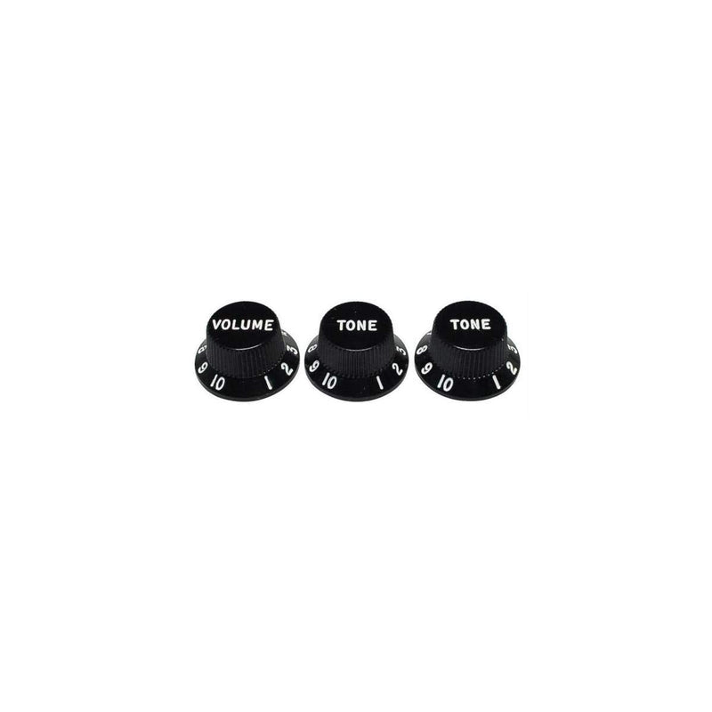 [AUSTRALIA] - Fender Strat Knobs, One Volume, Two Tone, Black 