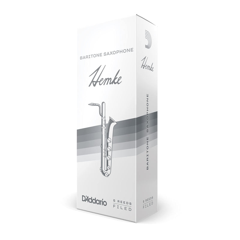 D’Addario Woodwinds Hemke Baritone Sax Reeds, Strength 2.0, 5-pack (RHKP5BSX200)