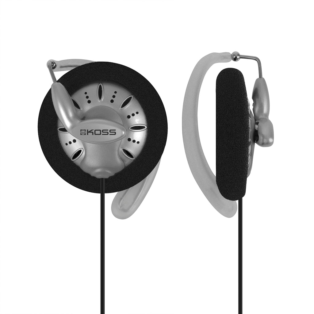 Koss KSC75 Portable On-Ear Clip Headphones, Retro Style, Ultra Lightweight, Silver and Black Single Standard Packaging