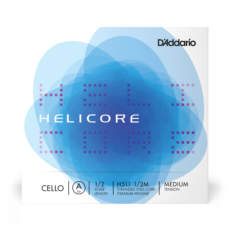 D'Addario Helicore Cello Single A String, 1/2 Scale, Medium Tension