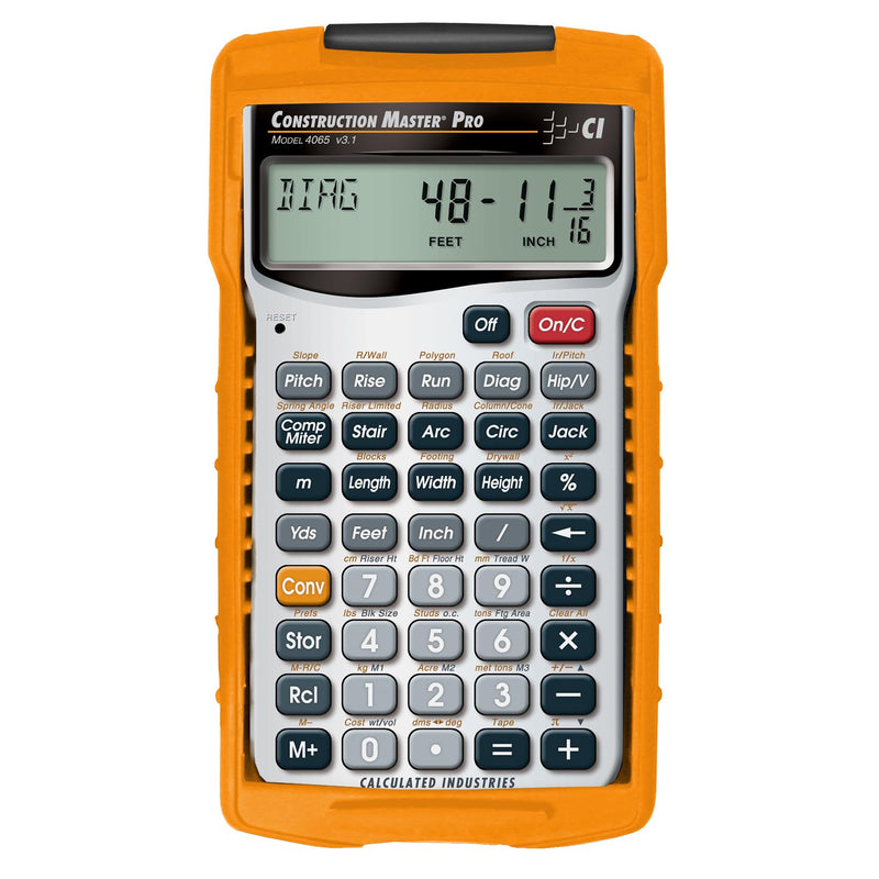 Calculated Industries 4065 Construction Master Pro Advanced Construction Math Feet-inch-Fraction Calculator for Contractors, Estimators, Builders, Framers, Remodelers, Renovators and Carpenters | Advanced Construction Math, Feet-Inch-Fractions, For Con...