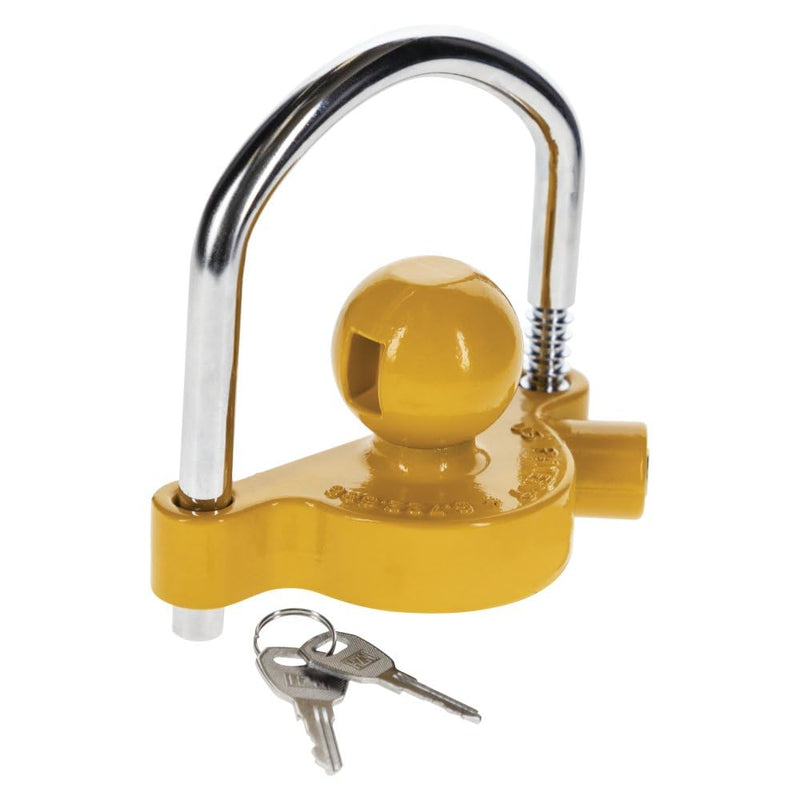 [AUSTRALIA] - REESE Towpower 72783 Coupler Lock, Adjustable Storage Security, Heavy-Duty Steel, Yellow and Chrome ( Universal Fit) 1-7/8" Universal Trailer Coupler Lock 