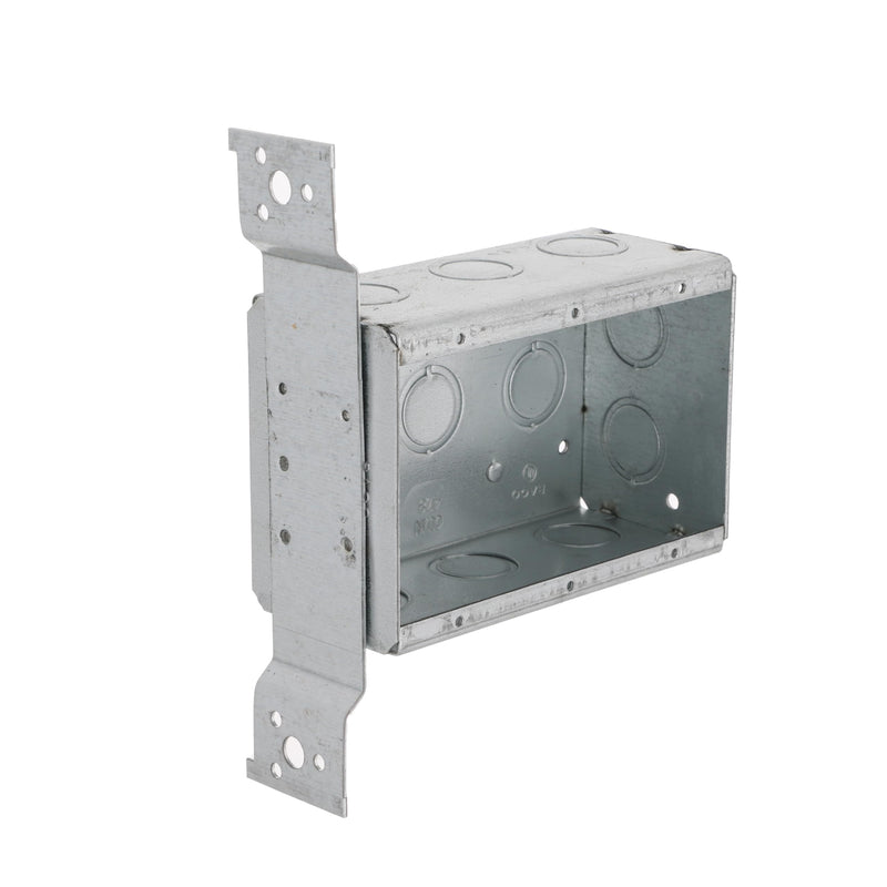 [AUSTRALIA] - RACO 686 2-1/2-Inch Deep 3-Gang Switch Box, Welded with 1/2-Inch Setback Side Bracket and (10) Concentric (Knockouts 