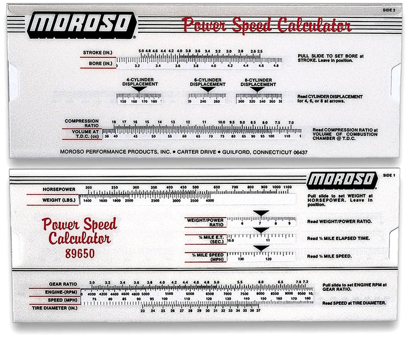[AUSTRALIA] - Moroso - 89650 POWER-SPEED CALCULATOR 