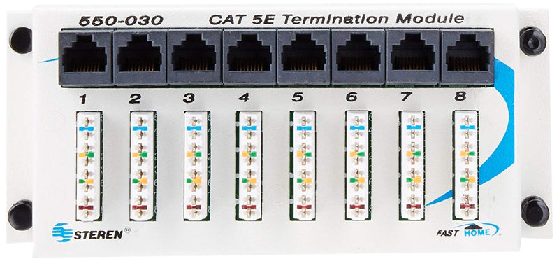 Steren 8 Port Network Hub - FastHome Cat 5E Termination Data Hub Module - High-Speed Network Connector for Home & Office