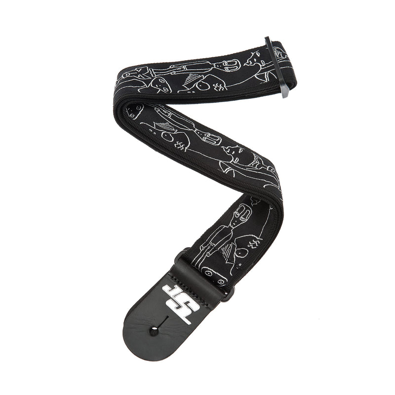 D'Addario 50MM Js Strap, Silver Sketches (50JS05) Woven