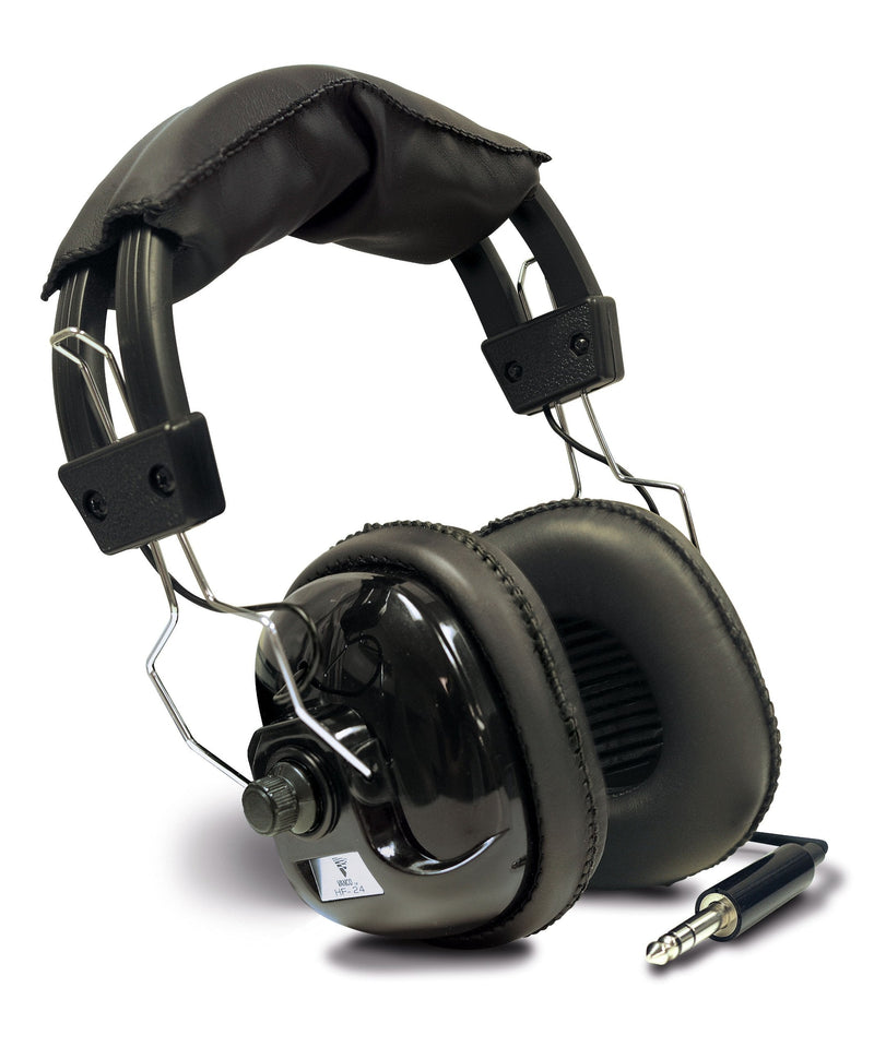 Teknetics HEADT Metal Detector Headphones – Designed for Teknetics detectors, comfortable leatherette earpads, adjustable volume controls, long cable, and compatible with Bounty Hunter models.