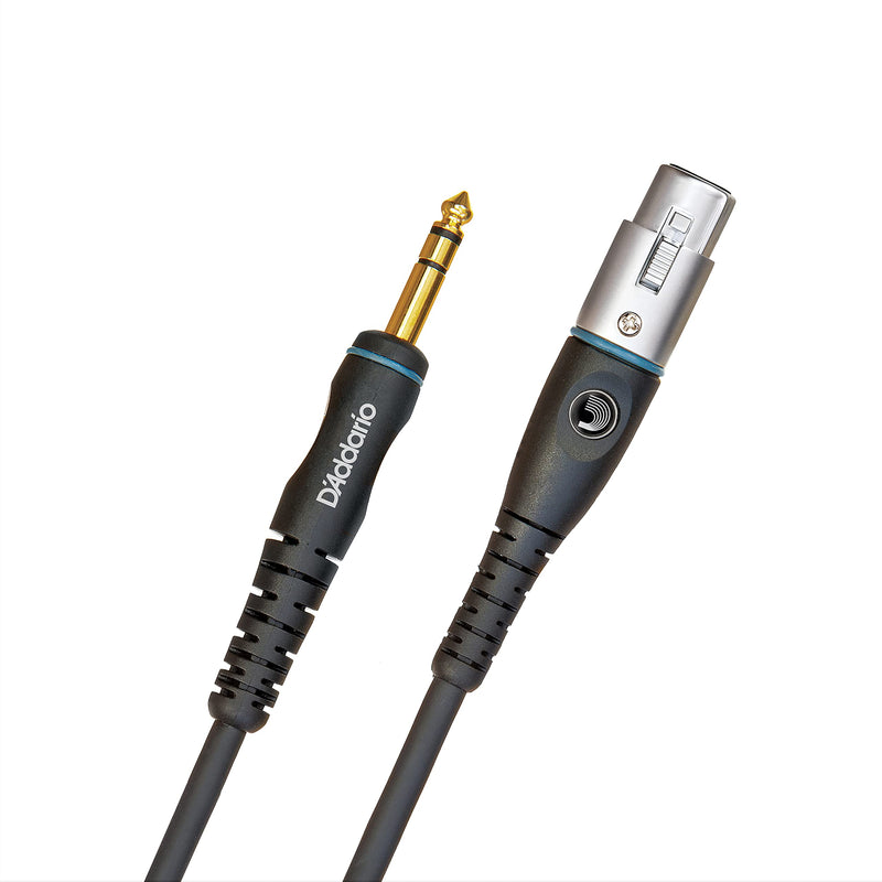 D'Addario Accessories Microphone Cable - XLR Microphone Cable - XLR Female to 1/4 Inch Male Plugs - Gold Plated - Shielded for Noise Reduction - Custom Series/3.05 Meters - 1 Pack 10 Feet