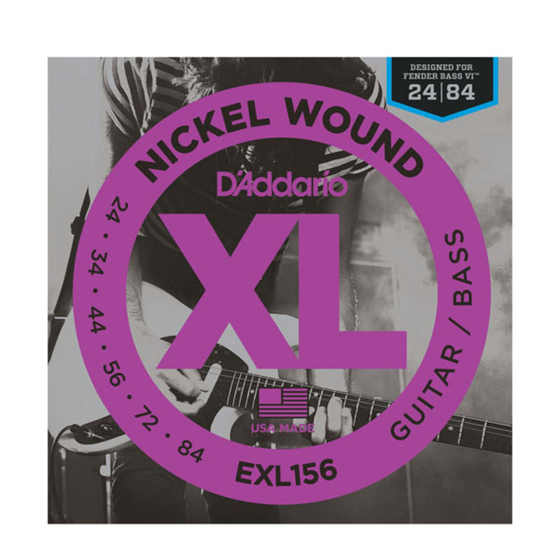 [AUSTRALIA] - D'Addario XL156 Nickel Wound Electric Guitar/Nickel Wound Bass Strings, Fender Nickel Wound Bass VI, 24-84 